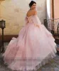 pink Vintage Princess Puffy Long Sleeves Prom Dresses sweetheart Pageant Plus Size pleated Evening Dresses robe de soirée femmes 2020