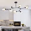 EMS New Globe Glas Kronleuchter Lichter Nordic Moderne Kronleuchter Licht Beleuchtung Pendelleuchte Glaskugel Lampe 110v-220v256q