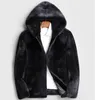 Faux päls kappa för män vinter varm päls jacka långärmad överrock parka ytterkläder