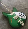 Custom Trans Green Semi Hollow Body 360 12 Strings Electric Guitar 2 Toaster Pickups, Dual Output Jacks, Triangle MOP Inlay