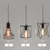 Retro Iron Pendant Lamp Vintage Cage Suspension Light Office Bar El Loft Balcony Yard Porch Industrial Hanging Chandelier2610