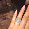 Ringen voor koppels Luxe sieraden 925 sterling zilver ovaal geslepen witte topaas CZ diamanten edelstenen partij eeuwigheid vrouwen bruiloft bruidsring5498502