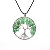 12st Tree of Life Halsband 7 Chakra Stone Beads Natural Amethyst Sterling-Silver-Jewelry Choker Pendant Halsband för W258P