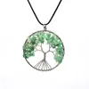 12pcs Set Tree of Life Naszyjnik 7 Chakra Kamienne koraliki Naturalny ametyst szterling-silver-jewelry łańcuch Choker Naszyjniki dla W308K