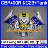 + Tank dla Honda CBR 400 RR 400RR CBR400RR 88 89 90 91 92 93 266HM.AA NC29 Green Flames CBR400 RR NC23 1988 1989 1990 1991 1992 1993 Owalnia