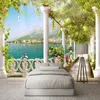 Wallpapers drop aangepaste po wallpaper 3d stereoscopische ruimte balkon lake landschap muurschildering painting papers home decor1