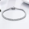 Classic 17.5 cm tennis bracelets Real 925 silver jewelry 2mm 3mm 4mm Shiny Zironia Eternal wedding luxury sterling silver Bracelet