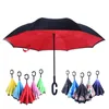 Newest Windproof Reverse Umbrella Folding Double Layer Inverted Rain Umbrella Self Stand Inside Out Rain Protection C-Hook Hands YD0339