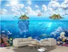 hermoso paisaje fondos de pantalla océano azul fondos de pantalla Mundo submarino isla paisaje pintura 3D pared de fondo