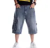 Sommar män shorts jeans hip hop denim boardshorts amerikanska mode byxor lösa baggiga bomull herr byxor bottnar stor storlek 461