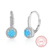 God kvalitet REAL 925 Sterling Silver Earrings Lab Opal Stones Womens Jewelery Gift Antialllergic Cheap Whole3786699