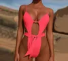 Sexy Costume intero signore scavano fuori i bikini brasiliano femminile Monokini Costumi da bagno da bagno push-up della cinghia di spaghetti Backless beachwear