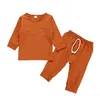 Odzież dla dzieci Baby Solidna Z Długim Rękawem Zestawy odzieżowe Dziecko T Shirt Spodnie Garnitury Jesień Bawełna Warmer Top Spodnie Casual Odzież Ustaw Py717