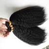 Kinky düz 16 "18" 20 "22" 24 "kaba yaki Keratin Kapsüller İnsan Füzyon Saç I İpucu Saç Uzatma Saç Önceden eklenmiş Olmayan Remy 1g / Stran