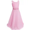 Neue Mädchen Party Kleid Kinder Ärmellose Spitze Lange Maxi Kleid Formale Mädchen Kleid Kinder Vestido Junior Kleidung