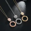 European and American fashion geometric small pendants Trendy net red exaggerated new necklace sweater chain Retro round ladies necklace