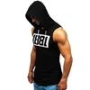 Mens T-shirt Fitness Muskelskjorta Ärmlös Hoodie Top Bodybuilding Gym Tops Vest Workout T-shirt Pocket Tight Dropship1