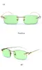 트렌드 일 촬영 도매 - 펑크 바람 스트리트 레트로 금속 프레임없는 선글라스 광장 색 작은 선글라스 안경