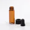 4ml赤 - 琥珀色のガラスの滴ボトルの空のエッセンシャルオイル表示バイアル香水サンプルテストボトル