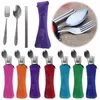 Resa barn vuxen min bestick rostfritt stål porslin dinnerware camping bestick chopstick sked gaffel uppsättning utomhus silverware