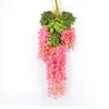 110 cm Flores artificiales Decoraciones de boda para tiras Wisteria Simulación Planta de seda larga Fiesta de jardín Flores de cumpleaños Coronas XD21511