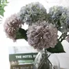 Artificial Hydrangea Flower with Flower Rod DIY Silk Accessory for Party Home Wedding Decoration 5 Colors