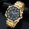 A marca Boamigo observa os homens militares Sport Watches Date Auto Cronograph Gold Steel Digital Quartz Relvowatches Relogio Masculino LY19121 311C