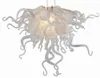 Design Lamps Pure White Wedding Decor Small Crystal Chandeliers LED light Source Hand Blown Murano Glass Pendant Chandelier