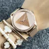 Fashion Wrist Watch for Women Girl Triangular Crystal Style Dial Metal Steel Band Quartz Watches GS22202A