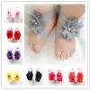 Baby Princess Sandals Дети Девушки Цветочные Обувь Крышка Босиком Ноги Кружева Цветочные Землеты Младенческие Дети Первые Уокер Обувь Детские Запястья Цветы E195