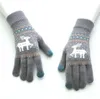 Winter Touch Sn Gloves Christmas Elk Warm Knitted Soft Comfortable Stretch Deer Five Finger Mittens Outdoor Gloves OOA7303-17535271