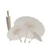 White Bamboo Paper Umbrella Parasol Mini Craft Chinese Oiled Dancing Wedding Bridal Party Decor DIY Blank Handmade Small Umbrellas Pure for Crafts Photo Props