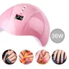 36W UV Lampa do paznokci Manicure LED Paznokcie Suszarki Suszenie żelowe Lampy lodowe z 12 sztuk diod LEDS 30S / 60S / 99S Auto Czujniki Nail Art Tools