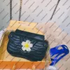 M53692 Bag łańcucha fali mm kobiety płótno kwiaty kwiat dżinsowa torebka torebka Złoty łańcuch na ramię
