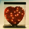 여자를위한 여자 친구 발렌타인 데이를위한 LED 빛 생일 선물 무료 배송 크리스마스 선물 PE 장미 인공 꽃 심장 모양