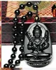 Medallion Seiko Frosted Natural Obsidian Necklace Void Tibetan Buddha Pendant Male Zodiac Bull and Tiger Patron