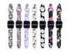 Bandes de fleurs florales de nouvelles couleurs pour Apple Watch Series 4 3 2 1 40 mm 44 mm, bracelet imprimé en silicone pour IWatch Series 4 3 2 1 38 mm 42 mm