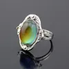 Vintage Retro Color Change Mood Ring Oval Emotion Feeling Changeable Ring Temperature Control Color Rings For Women