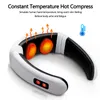 Elektrisk puls baksida och nackmassagerare långt infraröd uppvärmningsverktyg hälso- och sjukvård avslappning intelligent cervikal massage