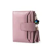 Designer-Tassel Mulheres Carteira Mulheres Curto De Alta Qualidade Genuíno Couro Mulheres Carteiras Zipper Bolsas Embreagem De Bolsa