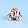 Ny autentisk 925 Sterling Silver Pumpkin Charm Set Original Box för Pandora DIY Bracelet Crystal Beads Charms Classic Fashion Tillbehör