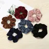 Stor vinter sammet rand hår scrunchies slips tillbehör för kvinnor flickas hästsvans hållare rep hår scrunchie hårband huvudband fq1020b