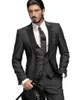 Klasyczny design Charcoal Gray Groom Tuxedos Peak Lapel One Button Groomsmen Męskie Garnitury ślubne Doskonałe garnitury męskie (kurtka + spodnie + kamizelka + krawat) 355