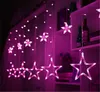 LED String Lights Pentagram Star Gordijn Licht Fairy Bruiloft Verjaardag Kerstverlichting Indoor Decoration Light 110V / 220V