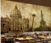 Güzel sahne duvar kağıtları retro Avrupa mimarisi 3D üç d üç boyutlu büyük arka plan duvar
