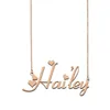 Hailey Name Necklace Pendant for Women Girlfriend Gifts Custom Nameplate Children Best Friends Jewelry 18k Gold Plated Stainless Steel Jewelry