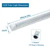 Stock Aux États-Unis En Forme De V 2ft 3ft 4ft 5ft 6ft 8ft Porte De Refroidisseur Tubes Led T8 Tubes Led Intégrés Double Côtés Led Remplacement Du Luminaire