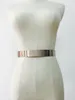 Europa und die Vereinigten Staaten Ganzmetall-Schlankgürtel Gold Damen-Eisenstück integrierte Schnalle dekorativer Modespiegelgürtel JK-20