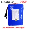 Liitokala 18650 24V 10AH 7S5P-batterij 15A BMS 250W 29.4V 10000mAh voeding + 2A-oplader