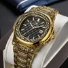 Marca ONOLA Moda relógios de luxo projeto retro do estilo clássico do ouro Aço Waterproof Assista para Homens e Mulheres